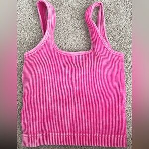 Pink ribbed tank top S/M